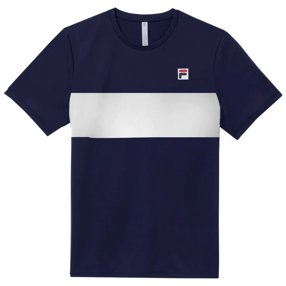 Fila Men's Essentials Short Sleeve Shirt - Fila Navy / White